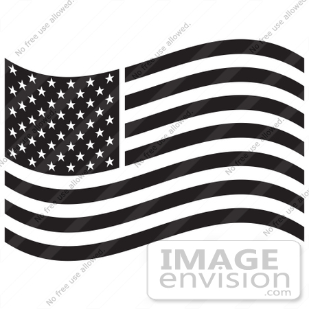 american flag clip art black and white. And White Cartoon Clip Art