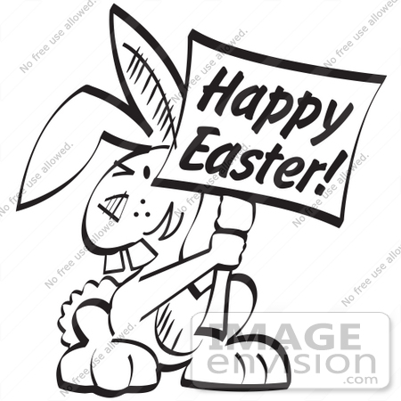 easter bunny clipart picture. and White Cartoon Clip Art