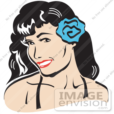 blue flowers clip art. Cartoon Clip Art of a
