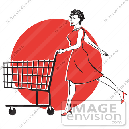 clip art woman shopping. Clip Art of a Young Woman