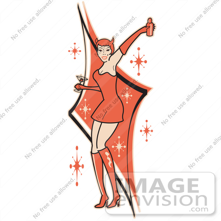  Party Dress on Royalty Free Cartoon Clip Art Of A Sexy Woman In A Tight Red Dress