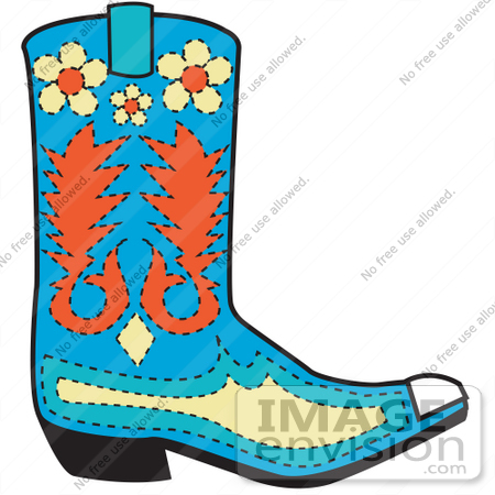 cowboy boots cartoon. of a Blue Cowboy Boot With