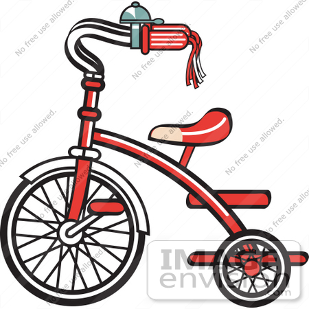 #29466 Royalty-free Cartoon Clip Art of a New Trike Bike With A Bell On The Handlebars by Andy Nortnik