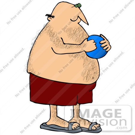 #30632 Clipart Illustration of a Caucasian Man With A Hairy Body, Wearing Sandals And