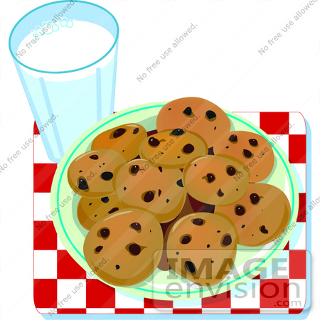 chocolate chip cookies and milk. Chocolate Chip Cookies And