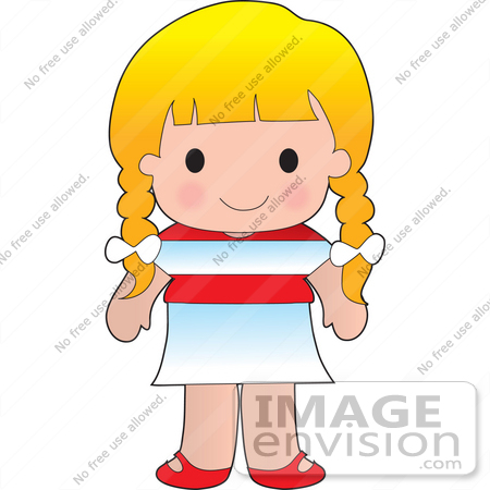 #33575 Clip Art Graphic of a Blond Haired Poppy Character Of Austria, 