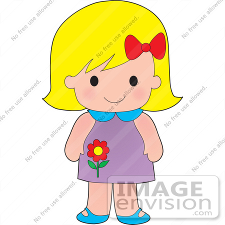 girl image clipart. #33587 Clip Art Graphic of a Blond Haired Poppy Character Girl With A Red 