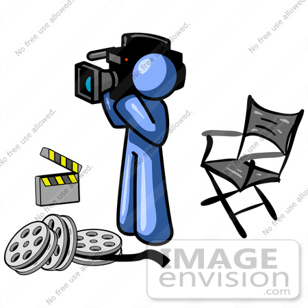 Royalty-free clipart picture of tape rolling off of a film reel,