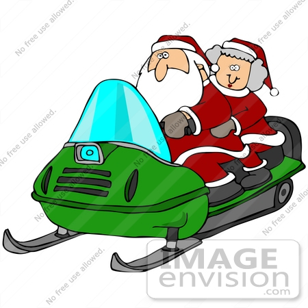 mrs santa claus clip art. #36930 Clip Art Graphic of Santa and Mrs Claus Having Fun on a Green 