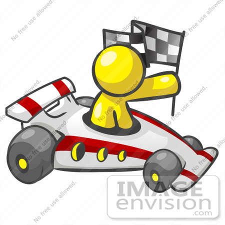 Auto Racing Clip  Graphic on Clip Art Graphic Of A Yellow Guy Character Racing A Car By Jester Arts