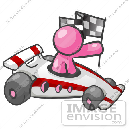 Auto Racing Clip  on Clip Art Graphic Of A Pink Guy Character Racing A Car By Jester Arts