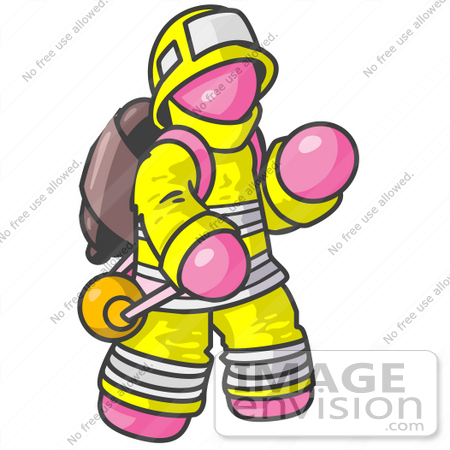 Clip Art Fireman. #38001 Clip Art Graphic of a
