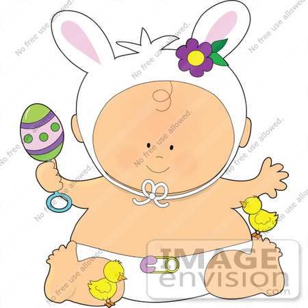 easter bunny clipart. #41426 Clip Art Graphic of an