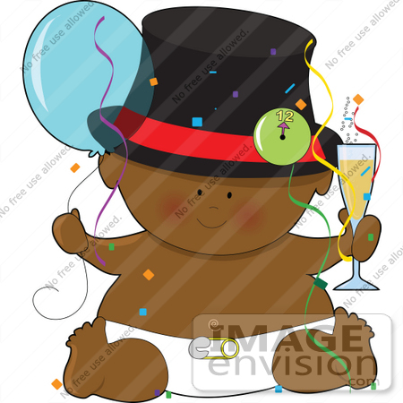 Clip Art New Years. #41635 Clip Art Graphic of an