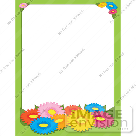 Picture Daisy Flower on Of Clip Art Graphic Of A Colorful Daisy Flower Stationery Border 42307