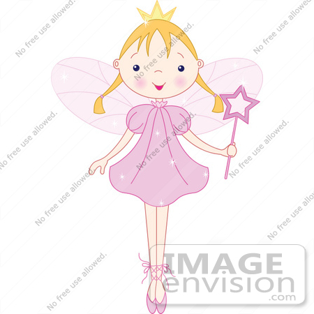 #56170 Royalty-Free (RF) Clip Art Of A Blond Ballet Fairy Princess Standing On Her Tippy Toes by pushkin