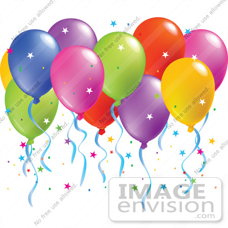 birthday party balloons clip art. #56499 Royalty-Free (RF) Clip
