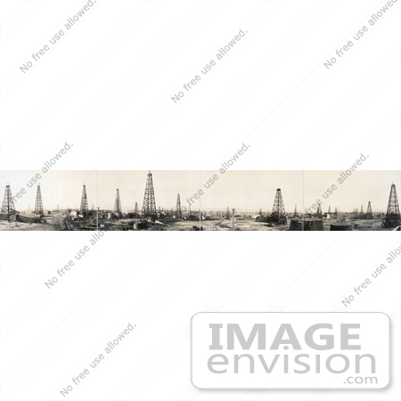 #5744 Drilling Towers Over Oil Wells by JVPD