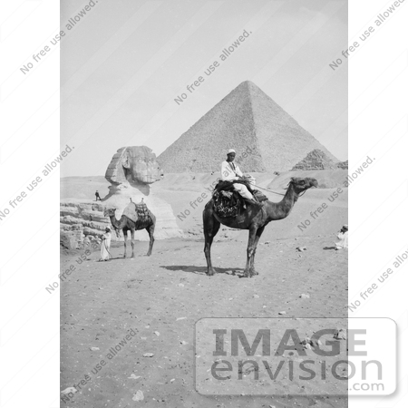 #6509 Men on Camels at Giza by JVPD