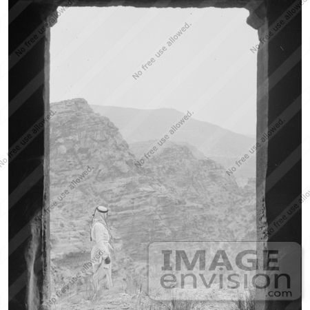 #6685 Man Framed by a Petra Doorway by JVPD