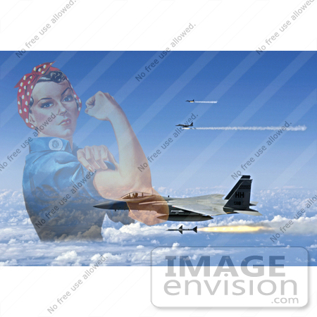 #7357 Rosie The Riveter and F-15 Eagles Firing AIM-7 Sparrow Missiles by JVPD