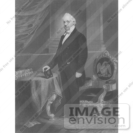 #7555 Picture of James Buchanan Standing By a Table by JVPD