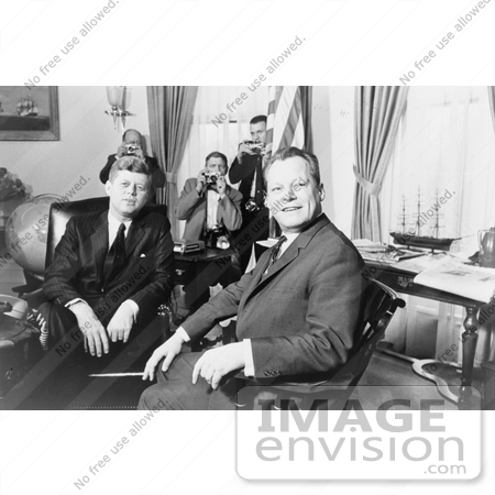 #7626 Photo of JFK and Mayor Willy Brandt by JVPD