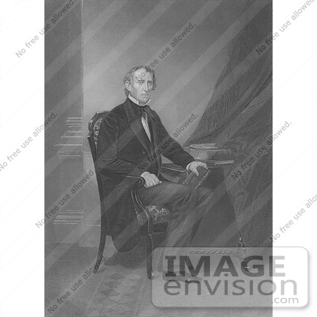 #7646 Image of President John Tyler Sitting at a Table by JVPD