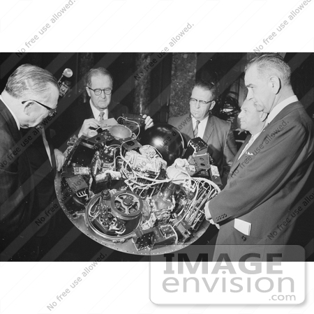 #7657 Picture of LBJ and Others With William G. Stroud of NASA by JVPD