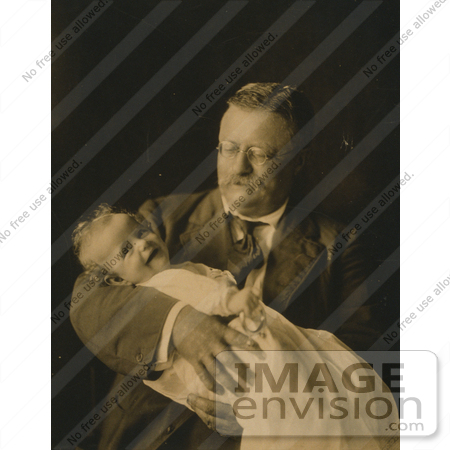 #7966 Picture of Theodore Roosevelt Holding Kermit Roosevelt Jr by JVPD