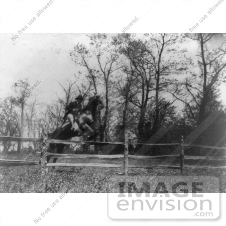 #7982 Picture of Roosevelt and Horse Jumping by JVPD