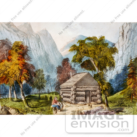 Yosemite Cabins on Picture Of A Log Cabin In Yosemite    8421 By Jvpd   Royalty Free