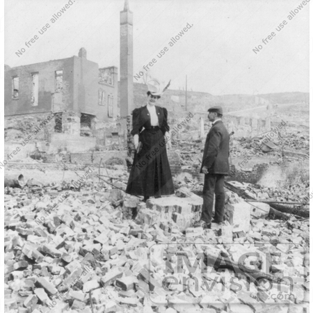 #8517 Picture of a Man and Woman in Rubble by JVPD