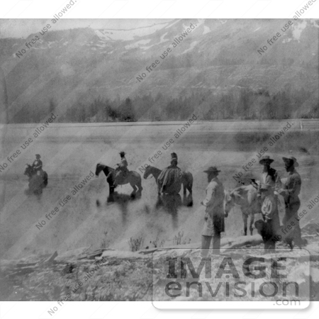 #8833 Picture of People and Horses at Fallen Leaf Lake by JVPD