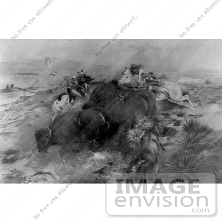 #9800 Picture of Indians Killing Buffalo by JVPD