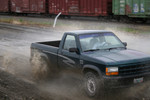 Free Picture of Young Man Off-roading in a Pickup Truck