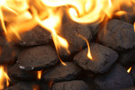 Free Picture of Burning Charcoal Briquettes