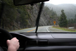 Free Picture of Driving on a Windy Road in the Rain