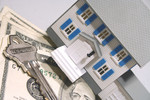 Free Picture of Model House, House Key and Cash