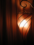 Free Picture of Spiral Lamp in Front of Curtains