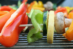 Free Picture of Veggies on Skewers on a BBQ
