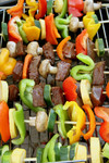 Free Picture of Veggies and Meat on Skewers on a BBQ