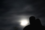 Free Picture of Couple Looking at the Moon at Night