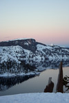 Free Picture of Wizard Island, Crater Lake in February at Dusk