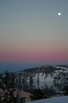 Free Picture of Crater Lake at Dusk, Full Moon