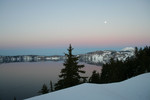 Free Picture of Crater Lake at Dusk With a Full Moon