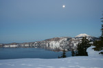 Free Picture of Full Moon Over Crater Lake, Dusk