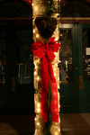 Free Picture of Red Bow, Garland and Christmas Lights
