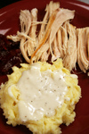 Free Picture of Turkey, Mashed Potatoes and Cranberry Sauce