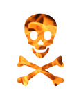 Free Picture of Flaming Skull and Crossbones